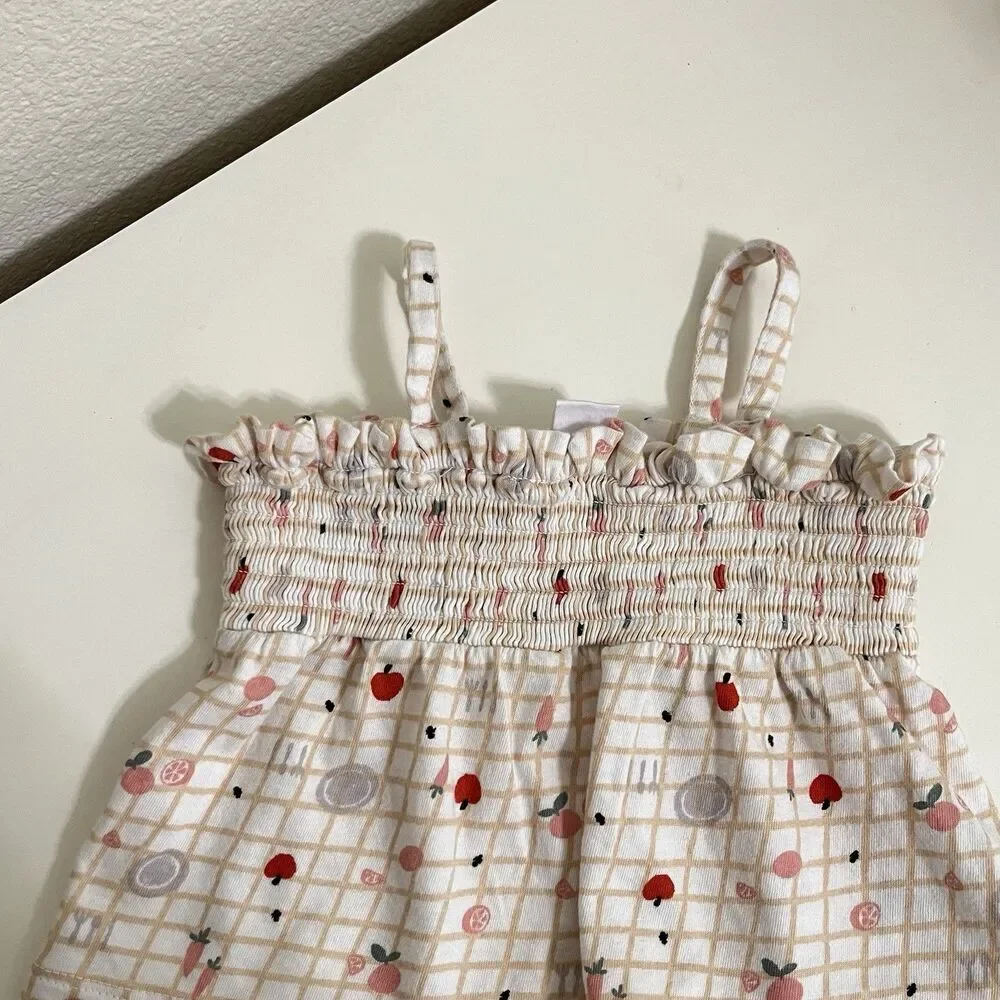 Nordstrom Baby Smocked Tank and Bloomers 2-Pc Set Picnic Fruit Girls SZ 3 Months
